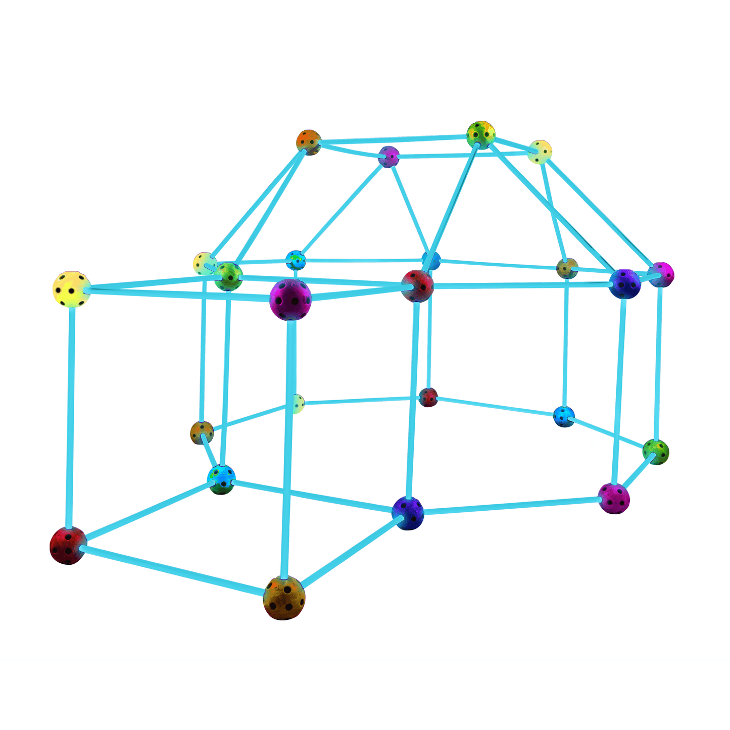 Forts Construction 90 Pieces Set, Glow in the Dark Building Set with Stickers, Kids Toy for Ages 4+