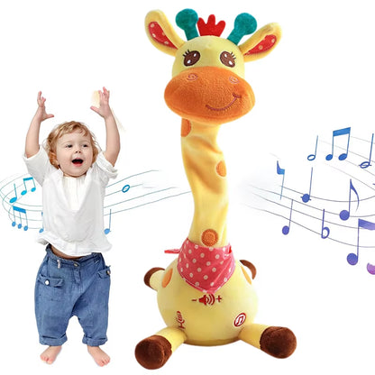 Dancing Talking Giraffe Toy, Stuffed Animal Baby Toy Repeating What You Say, Glowing Musical Giraffe with Children'S Songs Gifts