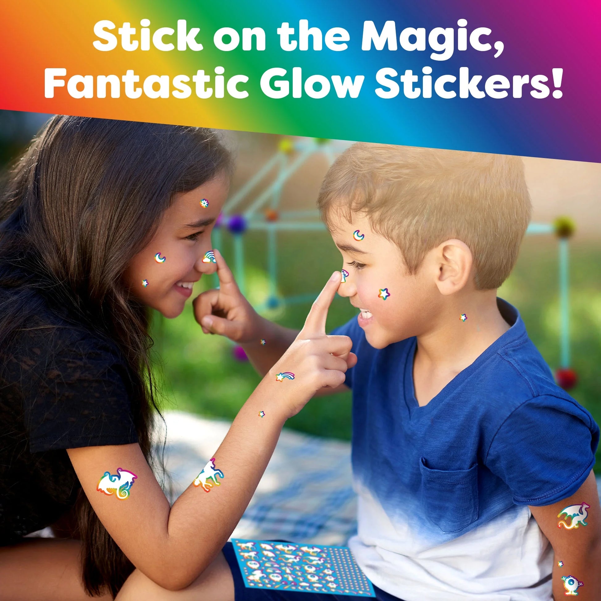 Forts Construction 90 Pieces Set, Glow in the Dark Building Set with Stickers, Kids Toy for Ages 4+